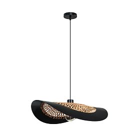 Подвесной светильник Arte Lamp Woodstock A7059SP-1BK, арматура черный, плафон металл / дерево черный - фото 1