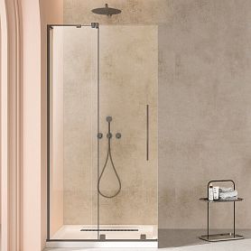 Душевая перегородка Vincea Walk-In VSW-4WSL 120x200, стекло прозрачное, профиль вороненая сталь - фото 1