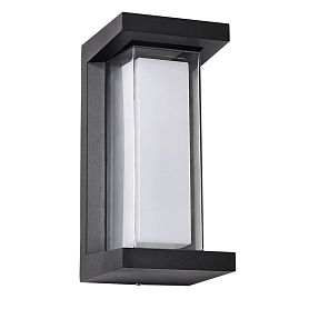 Уличный настенный светильник Arte Lamp Ulysses A8510AL-1BK, арматура черный, плафон пластик белый - фото 1