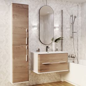 Мебель для ванной Mixline Камелия 60, цвет белый / дуб вотан - фото 1