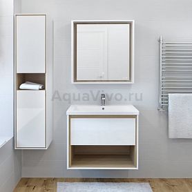 Мебель для ванной Cersanit Louna 80, с раковиной Como, цвет белый / светлое дерево - фото 1