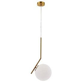 Подвесной светильник Arte Lamp Bolla-Unica A1923SP-1AB, арматура античная бронза, плафон стекло белое - фото 1