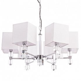 Подвесная люстра Arte Lamp North A5896LM-6CC, арматура хром, плафоны ткань белая, 65х65 см - фото 1