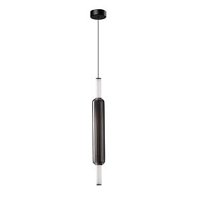Подвесной светильник Arte Lamp Rigla A6840SP-12SM, арматура черная, плафон стекло дымчатое - фото 1