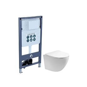 Комплект Акватек Европа INS P 01: Инсталляция Pneumo S50 INSP-0000001 + Унитаз Европа AQ1900T-00 белый - фото 1