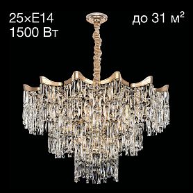 Подвесная люстра Citilux Моника CL308292, арматура золото, плафоны хрусталь прозрачный - фото 1