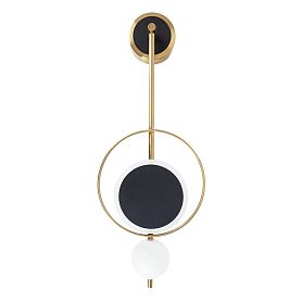 Настенный светильник Arte Lamp Polaris A2604AP-7BK, арматура черный, плафон акрил белый - фото 1