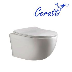 Унитаз CeruttiSPA Orlter UF CT10361 подвесной, безободковый, с сиденьем микролифт, цвет белый - фото 1