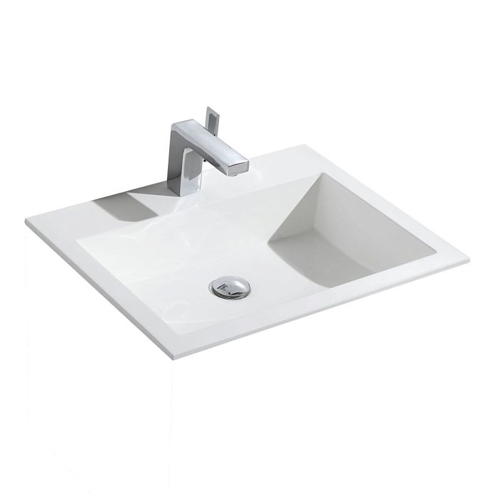 Раковина Vincea VCB-1360W, искусственный камень, цвет белый (раковина продается только вместе с тумбой)