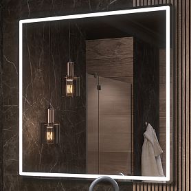 Зеркало Vigo Roberta Comfort 100x100, с подсветкой, функцией антизапотевания - фото 1