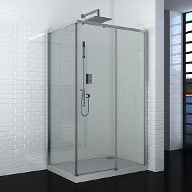 Душевой уголок CeruttiSPA Vito 110-R, правый 110x80, стекло прозрачное, профиль хром глянцевый - фото 1