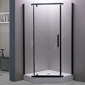 Душевой уголок Esbano ESR-7160 B 90x90, стекло прозрачное, профиль черный - фото 1