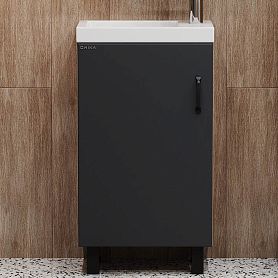 Тумба под раковину Оника Тимбер 45, напольная, цвет серый матовый / дуб сонома - фото 1