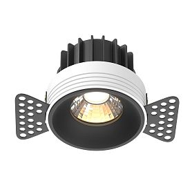 Встраиваемый светильник Maytoni Round DL058-12W3K-TRS-B, арматура черная    - фото 1