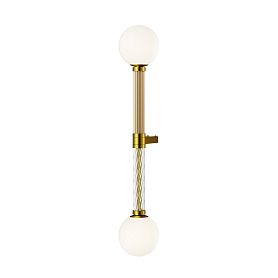 Бра Maytoni Teatro MOD287WL-02BS, арматура латунь, профиль стекло белое - фото 1