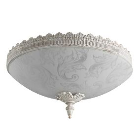 Потолочный светильник Arte Lamp Crown A4541PL-3WG, арматура бело-золотой, плафон стекло белое - фото 1