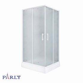Душевой уголок Parly ZQ121FN 120x80, стекло матовое, профиль белый матовый - фото 1