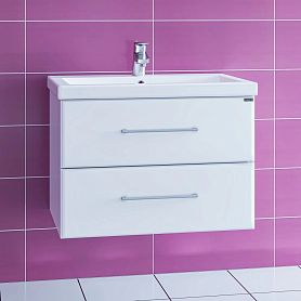 Тумба под раковину Санта Омега 70 подвесная, с ящиками, цвет белый - фото 1