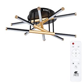 Потолочная люстра Arte Lamp Fernando A2199PL-5BK, арматура черный, плафон акрил белый - фото 1