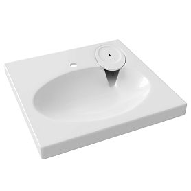 Раковина Mixline Ореол 60x60 над стиральной машиной, цвет белый - фото 1