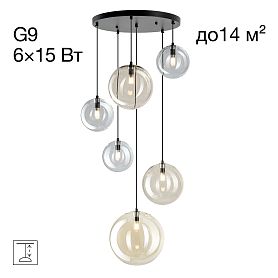 Подвесной светильник Citilux Orton CL202163, арматура черная, плафоны стекло - фото 1