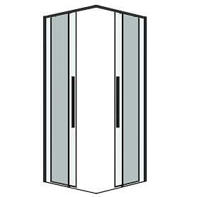 Душевой уголок Grossman Galaxy 80x80, стекло прозрачное, профиль черный матовый - фото 1