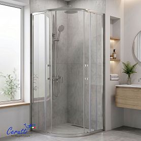 Душевой уголок CeruttiSPA Viva 90 N 90x90, стекло прозрачное, профиль хром - фото 1