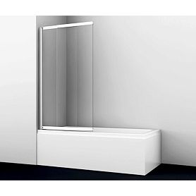 Шторка на ванну WasserKRAFT Main 41S02-100 WS 100x140, стекло прозрачное, профиль серебрисый - фото 1