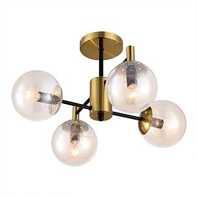 Потолочная люстра Citilux Шарлиз CL143143, арматура черная / бронза, плафоны стекло прозрачное - фото 1