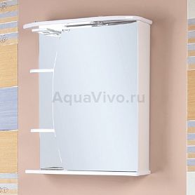Шкаф-зеркало Оника Луна 60.01,с подсветкой, правый, цвет белый - фото 1