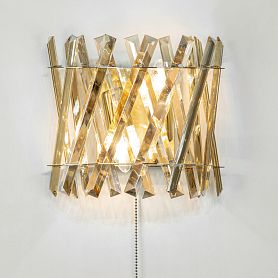 Бра Citilux Ингвар CL334423, арматура бронза, плафоны хрусталь прозрачный - фото 1