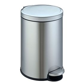 Ведро для мусора Weltwasser LORA MT 12L, нажимной механизм, крышка Soft Close, 12 литров, цвет матовая сталь - фото 1