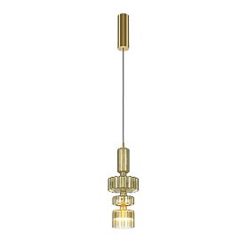 Подвесной светильник Maytoni Level MOD253PL-L18BS3K3, арматура латунь, профиль стекло коньячное - фото 1