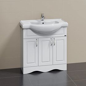 Тумба под раковину Санта Верона 80 напольная, с дверцами, цвет белый - фото 1