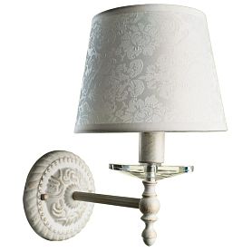 Бра Arte Lamp Granny A9566AP-1WG, арматура бело-золотой, плафон ткань белая - фото 1