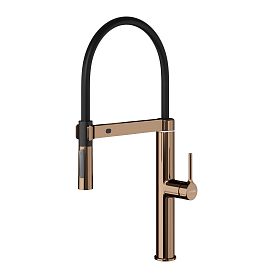 Смеситель WasserKRAFT A8897 для кухни, с гибким изливом, сенсорный, цвет розовое золото / черный - фото 1