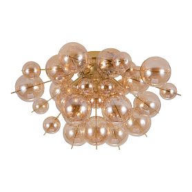 Потолочная люстра Arte Lamp Molecule A8313PL-5GO, арматура золото, плафон стекло янтарное - фото 1