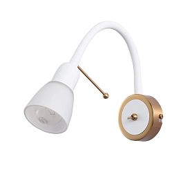 Бра Arte Lamp Lettura A7009AP-1WH, арматура белая, плафон стекло белое - фото 1