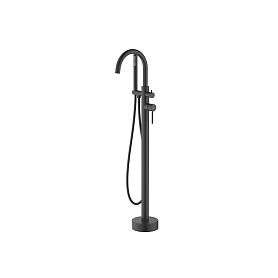 Смеситель Акватек Европа AQ1345MB для ванны с душем, напольный, цвет черный матовый - фото 1