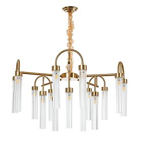 Подвесная люстра Arte Lamp Borgia A4088LM-15AB, арматура античная бронза, плафон стекло прозрачное - фото 1