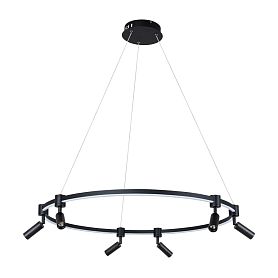 Подвесная люстра Arte Lamp Ring A2186SP-1BK, арматура черная, плафон акрил белый - фото 1