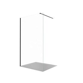 Перегородка для душа Акватек AQ.WI.090.1BL 90x200, стекло прозрачное, профиль черный матовый - фото 1