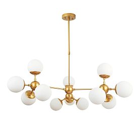 Подвесная люстра Arte Lamp Bolla A1664SP-12GO, арматура золото, плафон стекло белое - фото 1