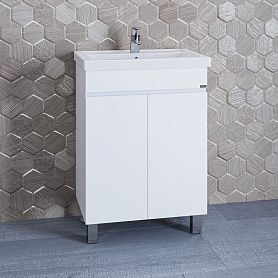 Тумба под раковину Санта Марс 60 напольная, с дверцами, цвет белый - фото 1