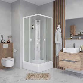 Душевая кабина Niagara Promo P80/26Q/MT/BK 80х80, стекло матовое, профиль белый, без крыши - фото 1