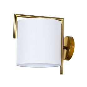 Бра Arte Lamp Aperol A5031AP-1PB, арматура полированная медь, плафон ткань белый - фото 1