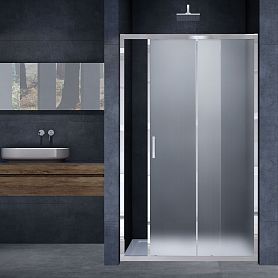 Душевая дверь Vincea Alpha VDS-3AL 130x190, стекло текстурное, профиль хром - фото 1
