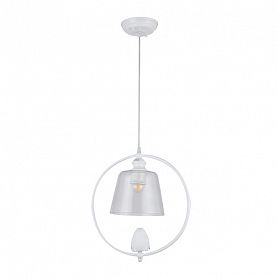 Подвесной светильник Arte Lamp Passero A4289SP-1WH, арматура белая, плафон стекло дымчатое, 34х34 см - фото 1