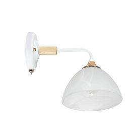 Бра Arte Lamp Matthew A5032AP-1BR, арматура коричневый, плафон стекло белое - фото 1