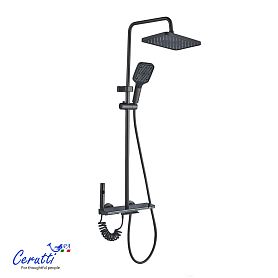 Душевая стойка CeruttiSPA Tore, с подсветкой, цвет графит - фото 1